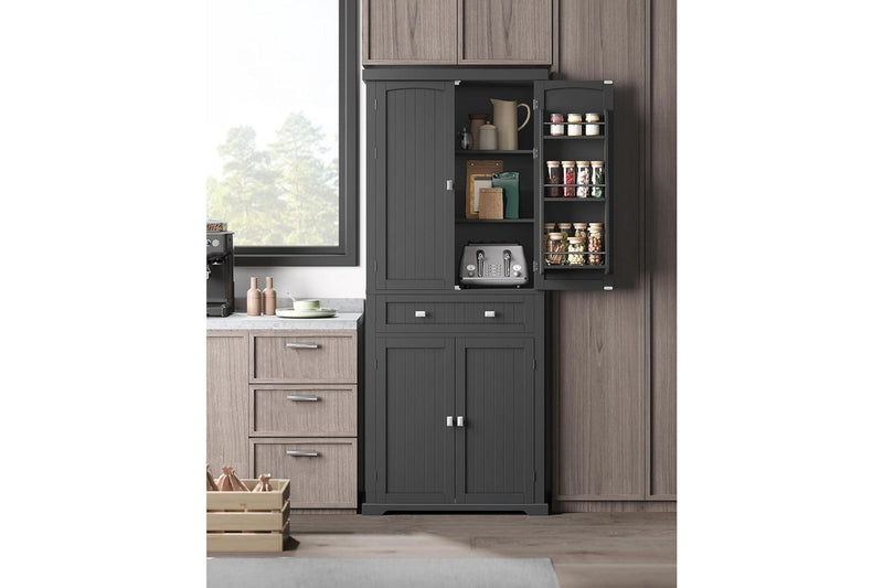 VASAGLE Freestanding Pantry Cabinet - Black