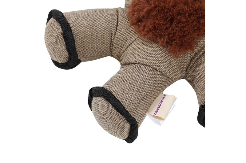 Paws & Claws 32cm Super Tuff Buddies Oxford Pet Interactive Toy Lion w Squeaker