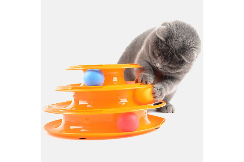 Dog Supplies Pet Interactive Toy Cat Three Layer Turntable Toys Levels Tower Tracks Cats - Standard