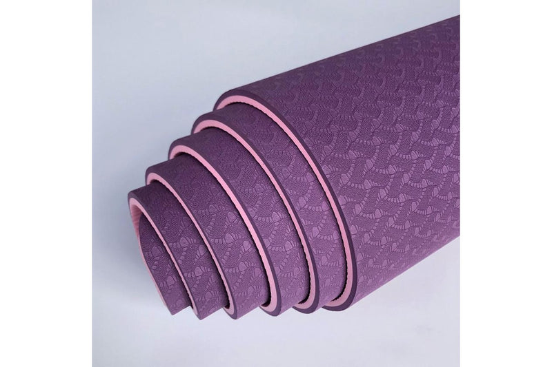 Ape Style Non-Slip Thick Yoga Training Mat (8mm) - Maroon/Pink