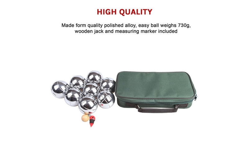 Deluxe Boules Bocce 8 Alloy Ball Set