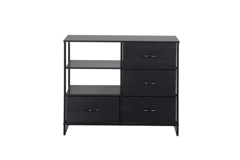 Ovela 4 Drawer Storage Chest With Shelf - Nordic Black