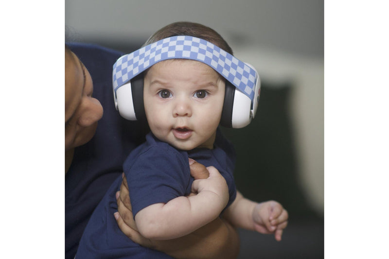 Em's for Kids: Baby Earmuffs - White/Blue Racer