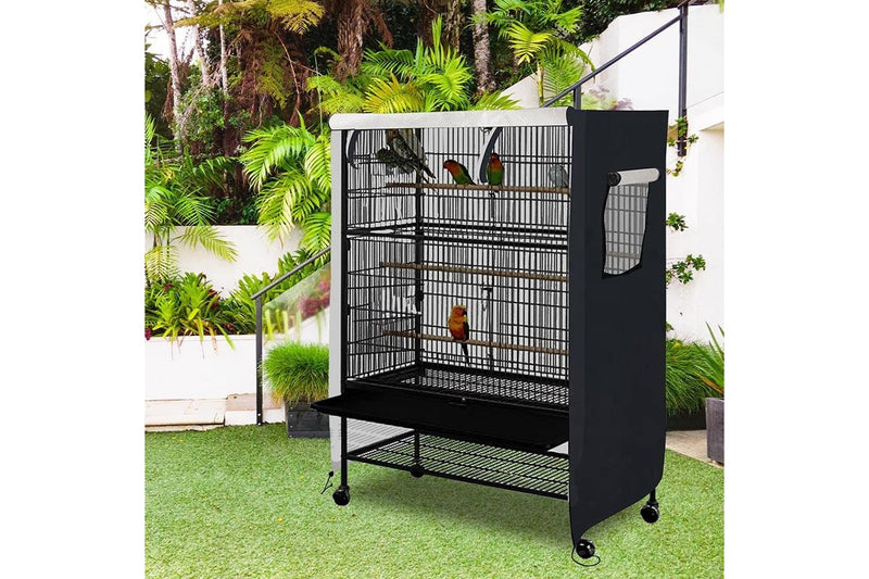 Breathable Good Night Birdcage Cover -Black