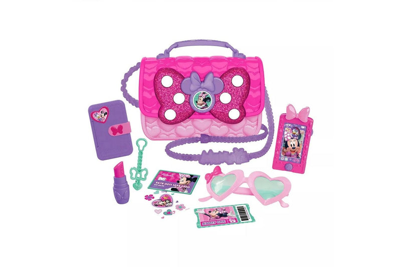 Disney Junior Minnie Mouse Bowfabulous Bag w Phone Lipstick Kids Play Set 3+