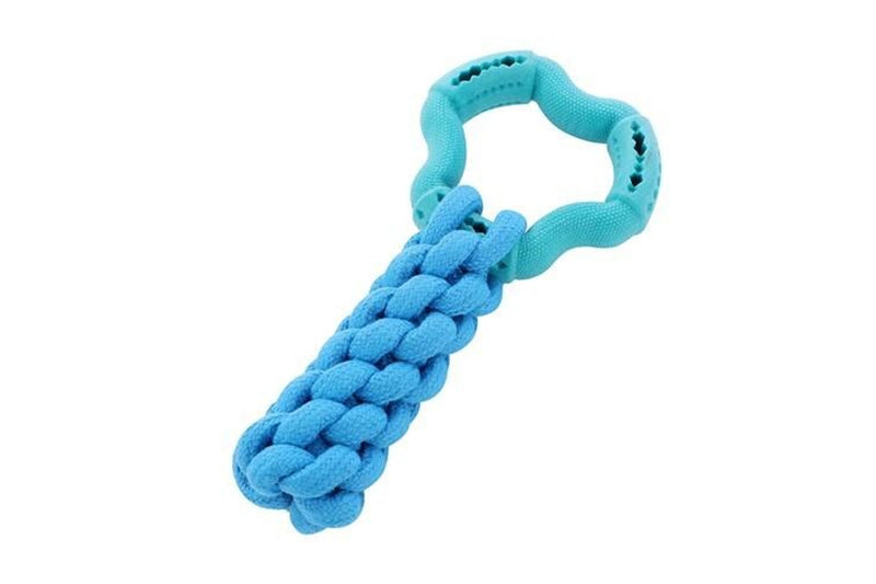 2x Paws & Claws Fetch N' Play Ring + Rope Tugger Dog Pet Toy Assorted 24x12x6cm