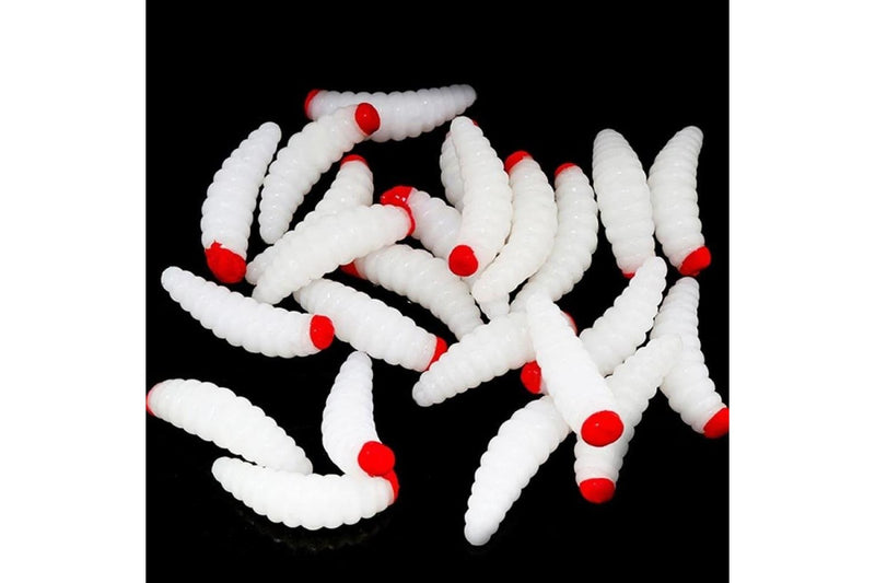 100 Red Bread Worms Realistic Fake Bait