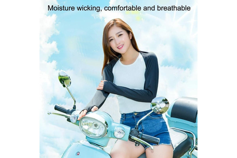 Golf Sunscreen Shawl Sleeves Outdoor Sports Cycling Ice Silk One Word Raglan Sleeves - Size One Code