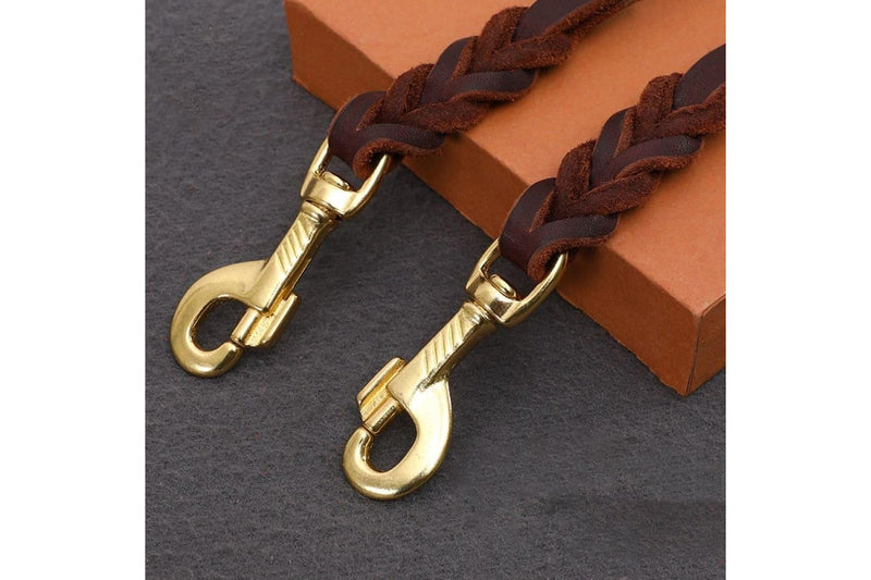 Copper Hook With Braided Real Leather Leash