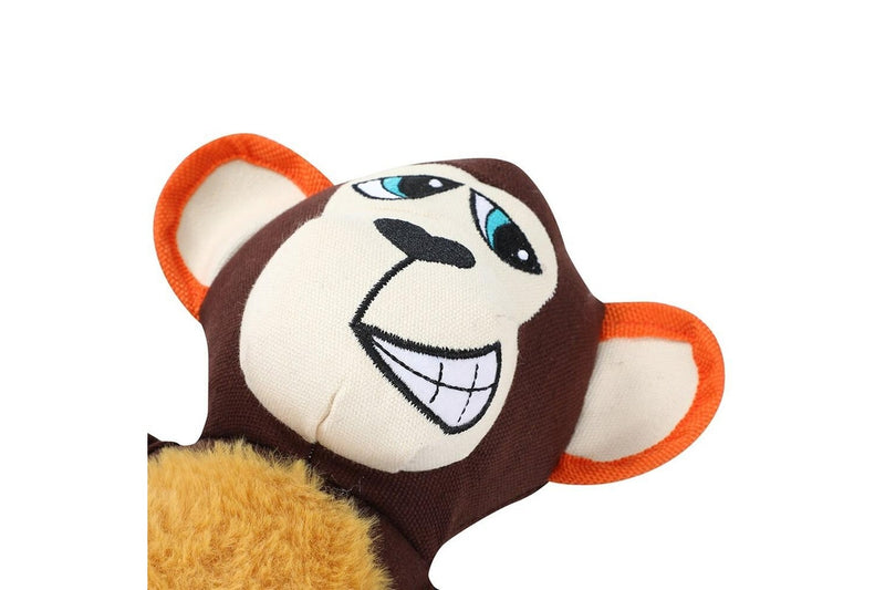 Paws & Claws 32cm Super Tuff Buddies Oxford Pet Playing Toy Monkey w Squeaker