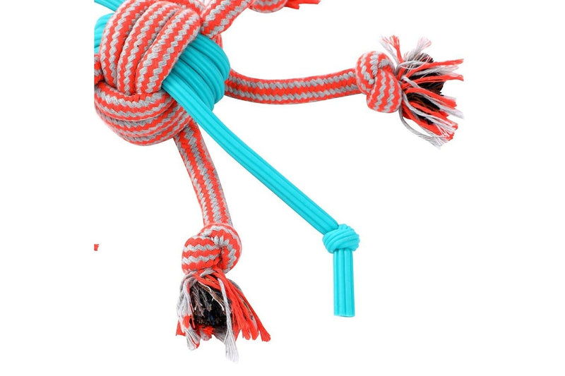 2x Paws & Claws 30cm Stretch & Fetch TPR Braided Rope Ball Pet Dog Chew Fun Toy