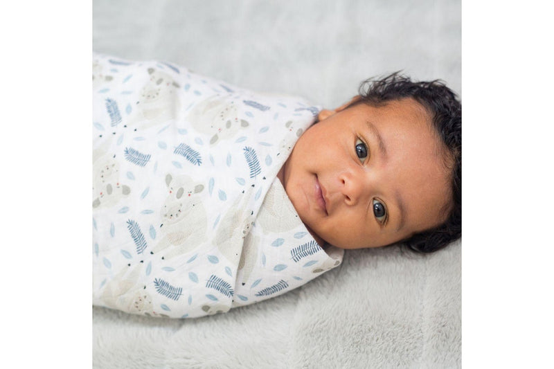 Lulujo: Muslin Cotton Swaddle - Koala
