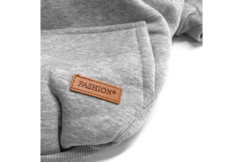 PETSWOL Dog Hoodie with Pocket - Grey, XL