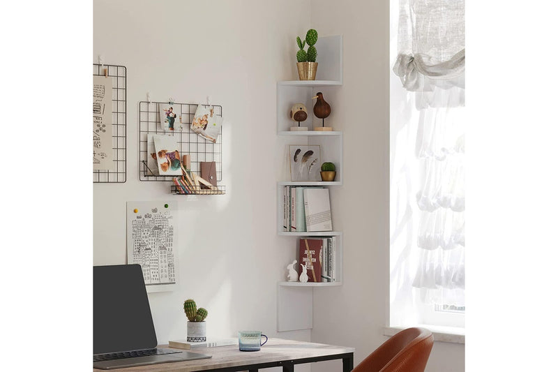 Vasagle Floating Corner Shelf - 5-Tier (White)