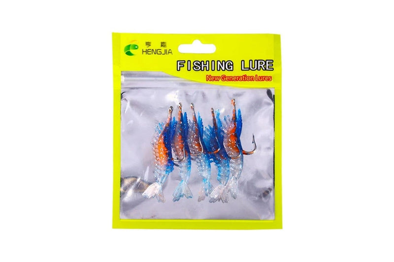 Pack Of 5 6cm 3g Soft Shrimp Lures For Sea Bass