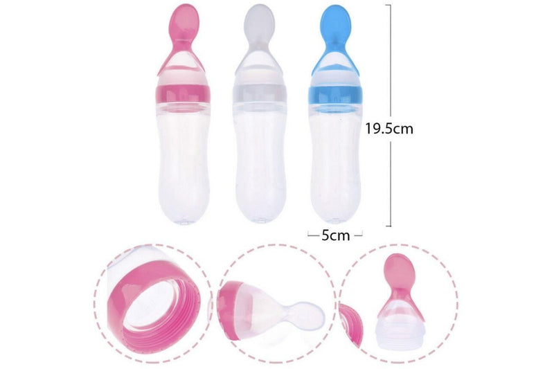 Silicone Baby Food Bottle With Spoon