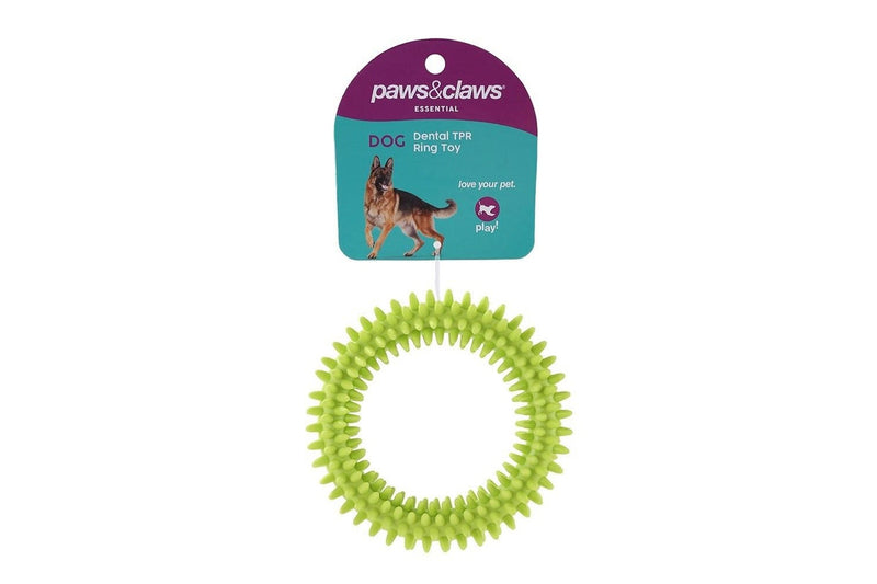 3x Paws & Claws 11cm TPR Spikey Ring Pet Interactive Playing Chewing Toy Assort