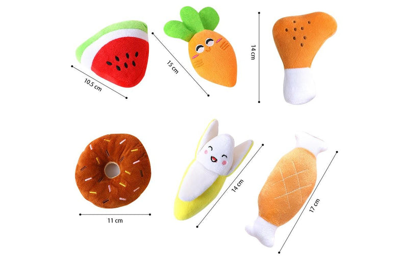 ZOOMIES 6-Pack Dog Squeaky Toys - Fruit