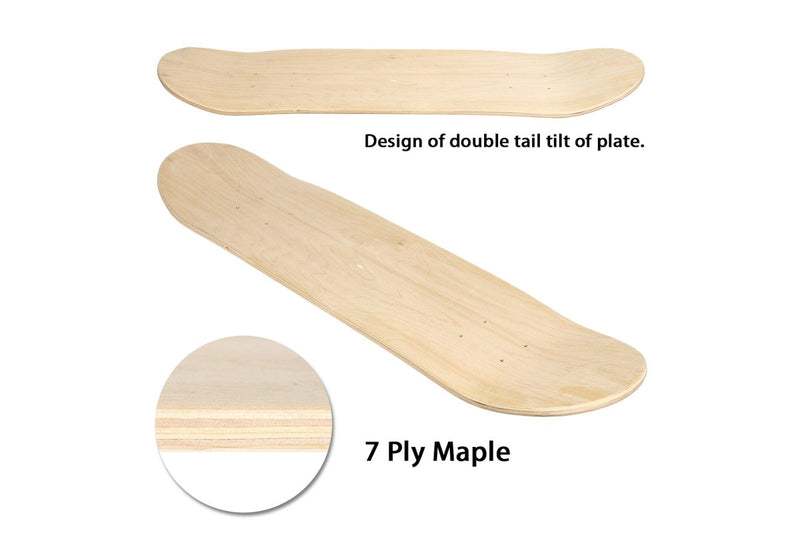 80 cm 7 Layer DIY Blank Skateboard Deck Natural Maple Wood Double Concave Plates