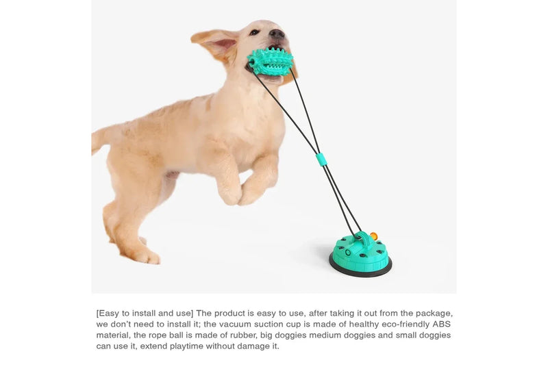 Dog Molar Bite Toy Multifunction Pet Chew Toys Upgraded Double Suction Cup Dog Pull Ball (Color:Green)