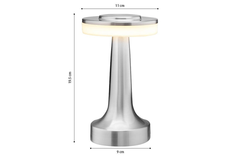 LUMIRO Portable LED Table Lamp with Touch Sensor - Silver