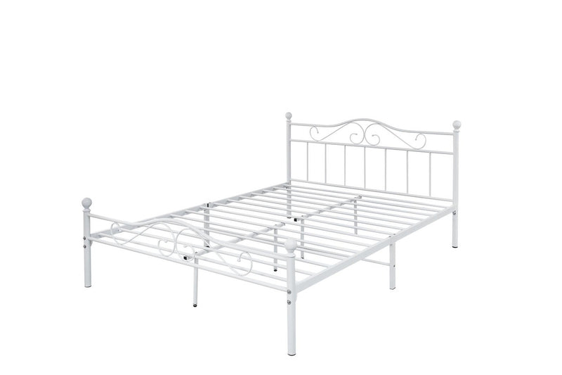 Fraser Country Double Metal Bed Frame - White