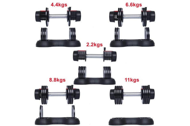 Ape Style Multi-Weight Smart Adjustable Dumbbell | 2.2 to 11kg (24lbs)