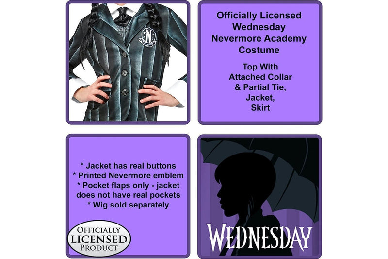 Wednesday (2023): Nevermore Academy - Black Costume (Size: 8-10)