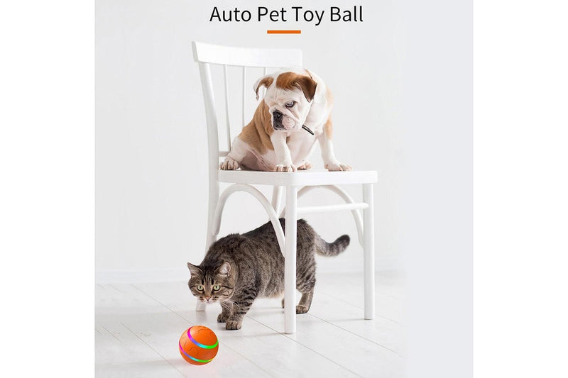 Pet Dog Cat Smart Toys Automatic Rolling Ball Electric Interactive For Training Self-Moving Kitten Supplie - Yellow With Remote