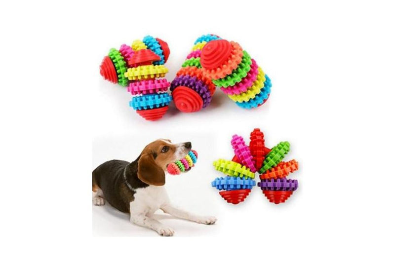 Rainbow Puppy Chew Toy Durable Rubber Fun Pet For Dogs - Rainbow - Set Of 1