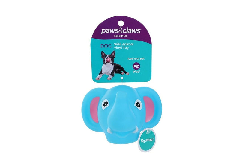 3x Paws & Claws 11.5cm Vinyl Wild Animals Squeaky Pet Dog Interactive Toy Assort