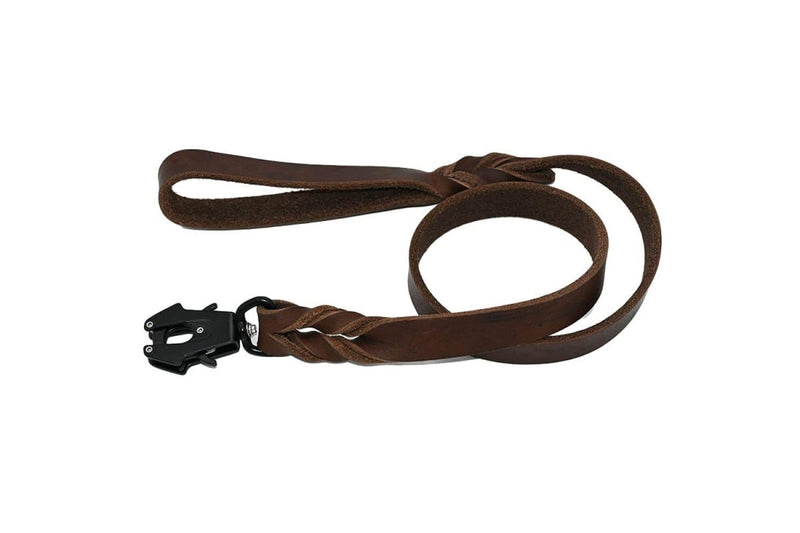 Genuine Leather Comfortable Dog Leash - Brown