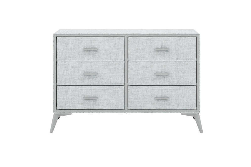 Fraser Country: Lyle 6 Drawer Dresser Snow Velvet Light Grey