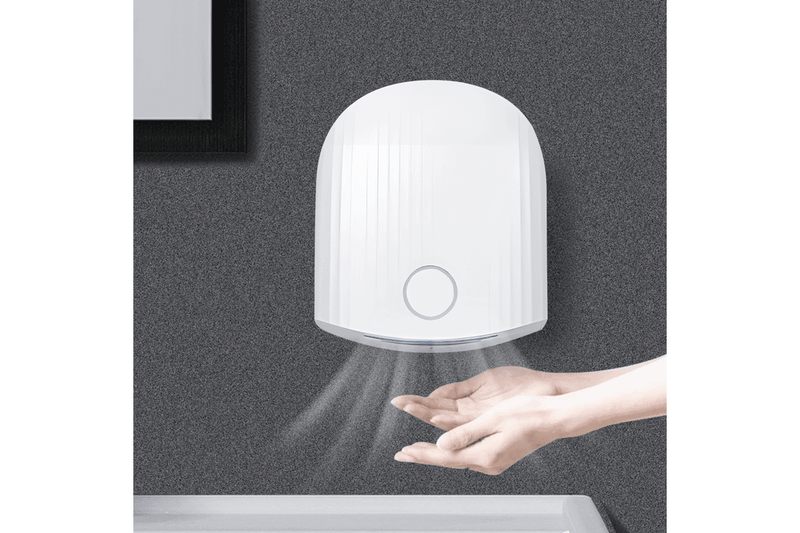 1200W 220V Electric Powerful Wall Mounted Automatic Hand Dryer IPX4 Waterproof Noise-Reducing Vent Quick Drying White Fit for Household Commercial Hotel