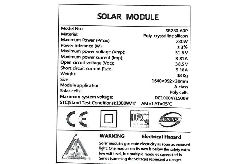 Solar Panel 2 Pcs set 280W Solar Panel Poly crystallin