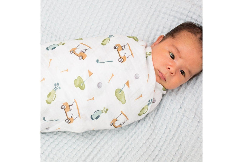 Lulujo: Muslin Cotton Swaddle - Golf