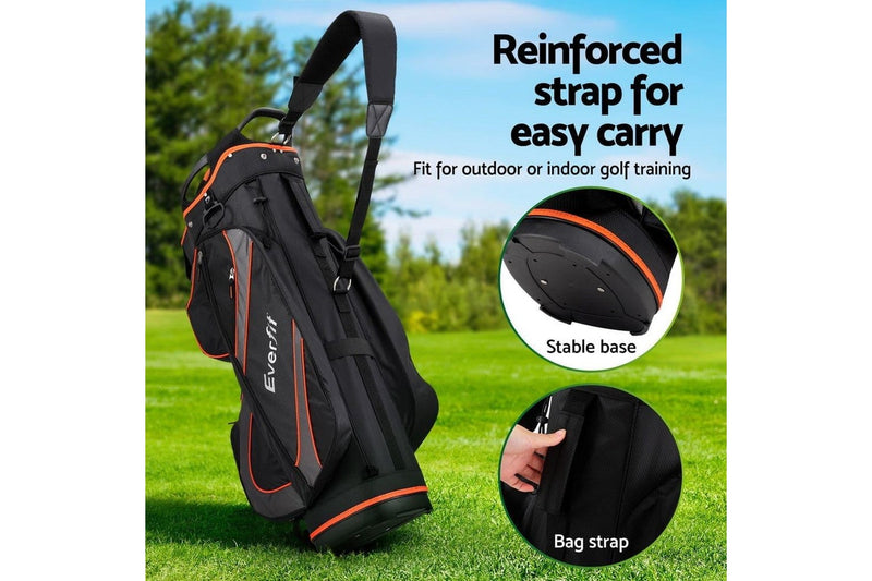 14 Ways Dividers Golf Bag Stand Insulated Carry Bag Zippered Rain Cover