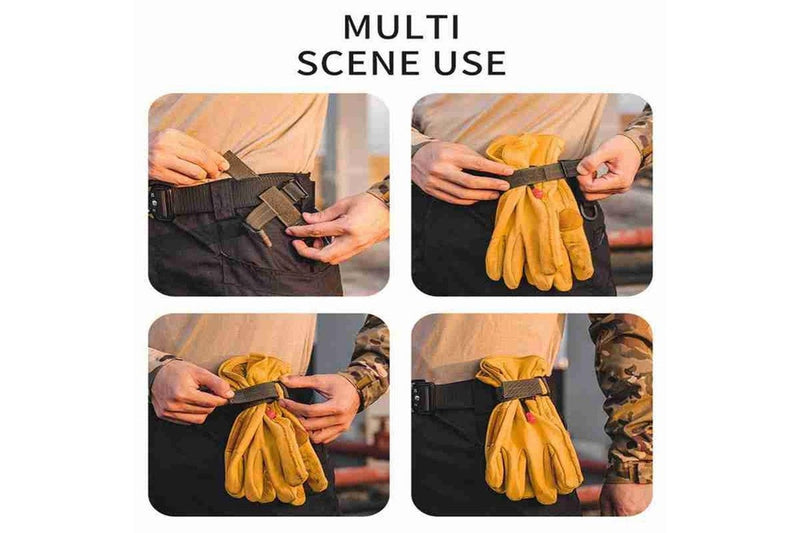 3Pcs Outdoor Keychain Tactical Gear Clip Keeper Pouch Belt Webbing Gloves Rope Holder - Army Green - Standard