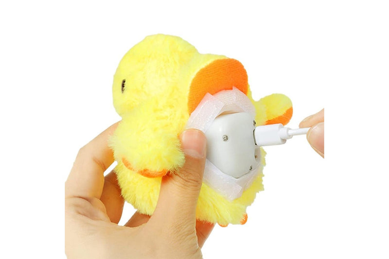 Little Yellow Duck Plush Doll Flapping Vibration Cat Interactive Toy Rechargeable