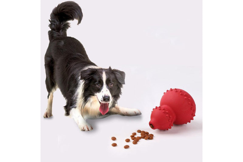 Natural Rubber Treat Dispensing Game Dog Toy Pet Supplies - Red