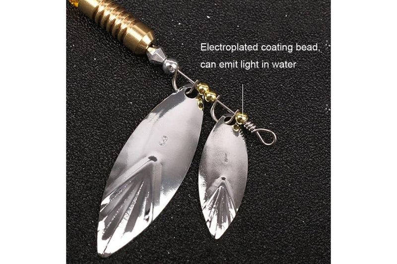 5 Piece Rotating Luya Sequin Feather Bait Copper Pendant 10g