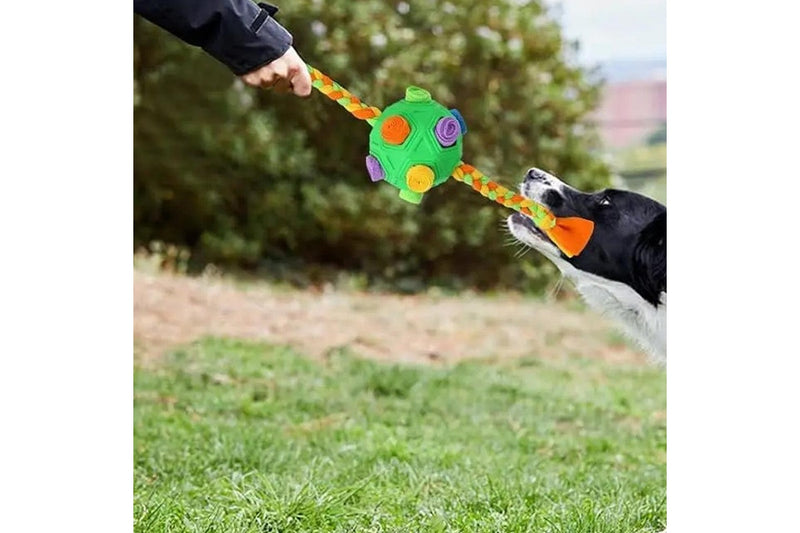 Pet Snuffle Ball with Interactive Rope Interactive Puzzle Toys Dog Chew Toys Green