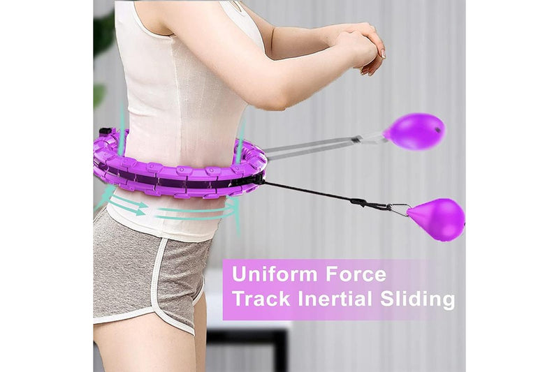 Sectional Fitness Hoola Hoop - with 24 Detachable Knots (Purple)