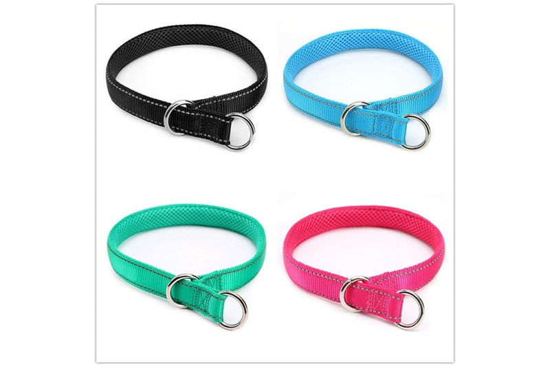 Durable Breathable Reflective Soft Comfortable Nylon Mesh Padded Adjustable Dog Slip Collar