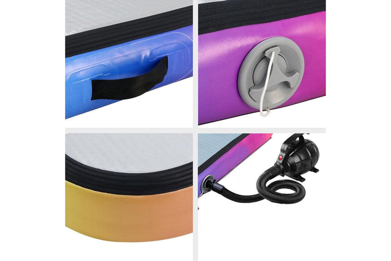 Everfit 4M Air Track Gymnastics Tumbling Exercise Mat Inflatable Mats + Pump - Multiple Colours - One Size