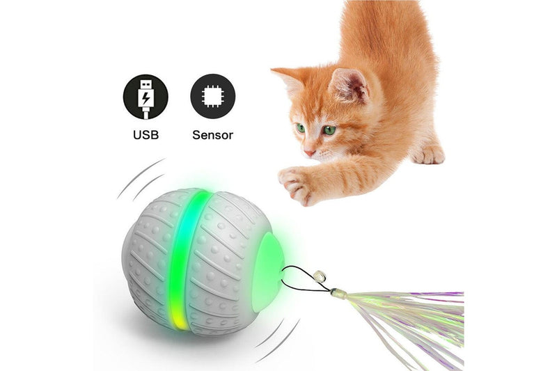 Bentopal Smart Wheel Jumping Interactive Rechargeable Cats Ball Pet Play Toy LED