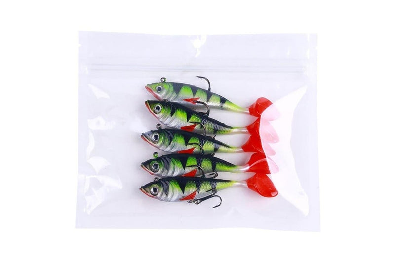 5 Piece Hengjia So071 t Tail Lead Fishing Lure Soft Bait 8.5cm 10.6g