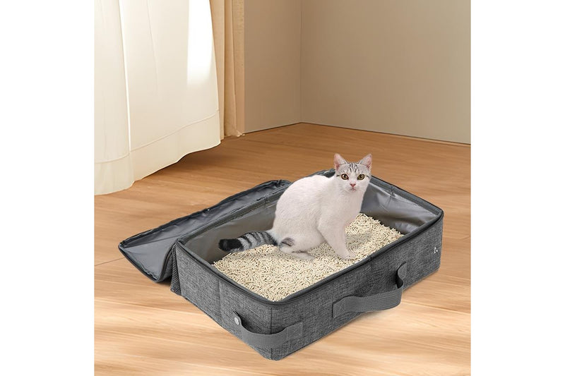 Zoomies Portable Cat Litter Box with Leak-Resistant Zipped Lid