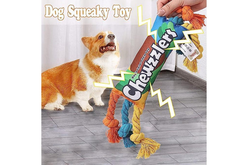 Chewzzlers Squeaky Rope Dog Chew Toy - NZ Stock