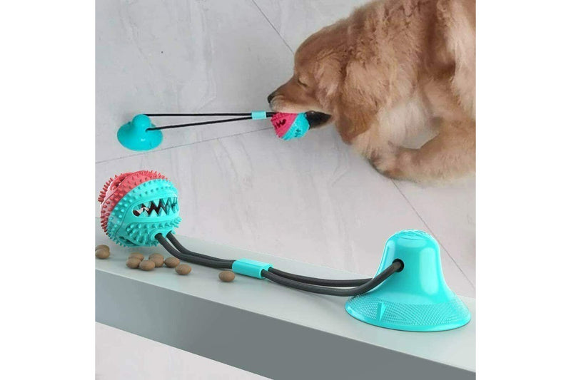 Dog Toy Suction Cup Self-Playing Rubber Ball Chew Food Dispensing Toothbrush